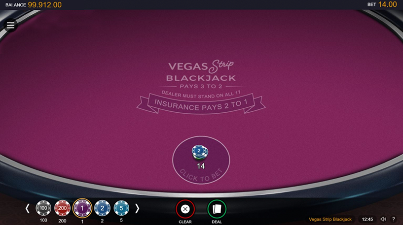 Vegas Strip Blackjack entretenimiento