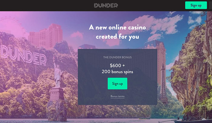 Dunder Casino Screenshot