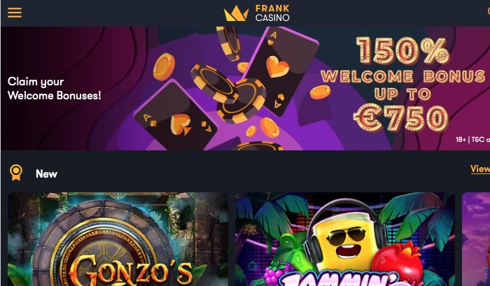 Frank Casino Screenshot