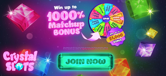 Crystal Slots: Win 10X Your First Deposit Amount, Deposit C$100 And Play With C$1000!