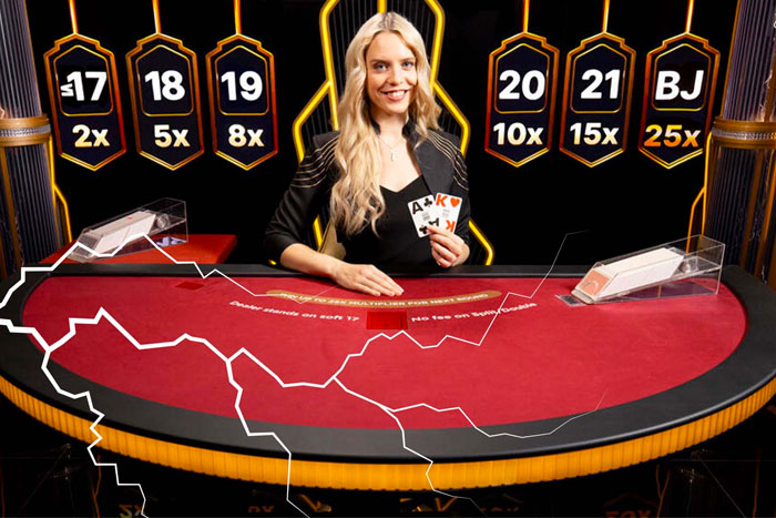 Play Lightning Blackjack With Real Life Dealers In A Live Studio With Huge Multipliers