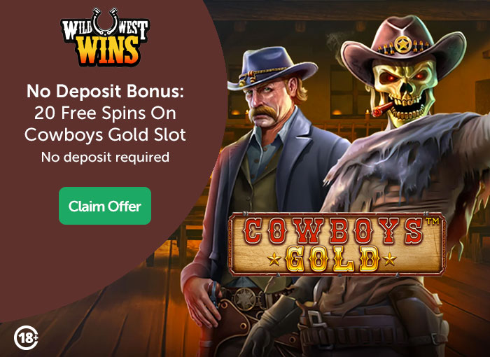 Wild West Wins No Deposit Free Spins: 20 Free Spins On Cowboys Gold Slot