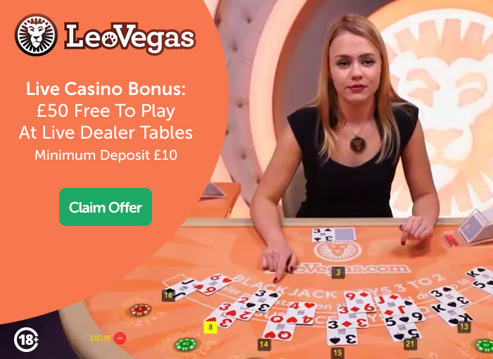 Leovegas Live Casino: £50 Free To Play At The Live Dealer Tables Of Leovegas Plus £6 Free For Reward Games