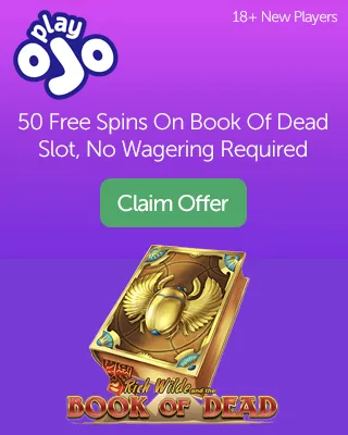 PlayOJO No Wagering Offer: 50 Free Spins On Book Of Dead Slot When You Deposit £10