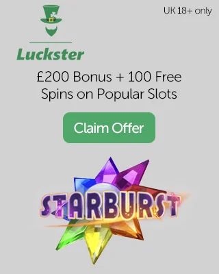 Luckster: Get 100 Free Spins On Popular Slots + A Further £200 Free In Bonuses