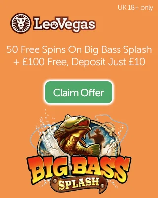 LeoVegas: Get 50 Free Spins On Big Bass Splash + £100 Free (deposit match)