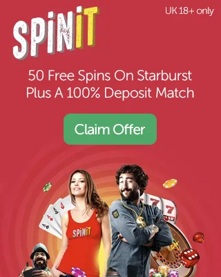 Spinit: 50 Free Spins On Starburst Plus A 100% Deposit Match