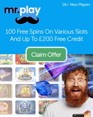 Mr Play: 100 Free Spins On Popular Slots And Up To £200 Free Deposit Match Bonus