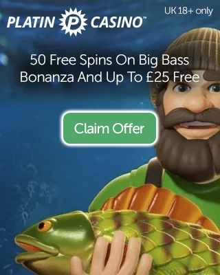 Platincasino: 50 Free Spins On Big Bass Bonanza Slot And £25 Free Deposit Match