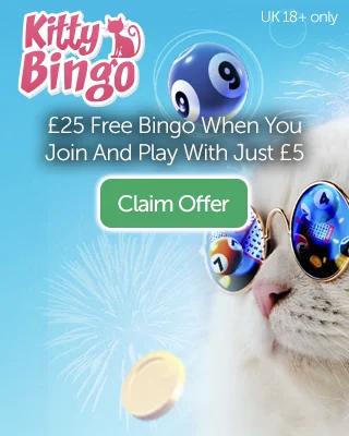 Kitty Bingo: Play £5 And Get £25 Free Bingo. All New 18+ UK Players Qualify