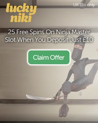 Lucky Niki: Get 25 Free Spins On Ninja Master Slot When Joining