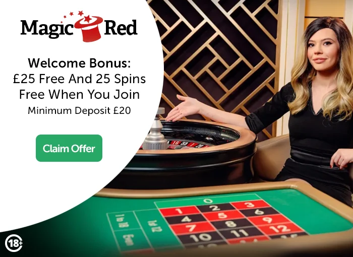 Magic Red Live Casino: £25 Free And 25 Free Spins When You Deposit Just £20
