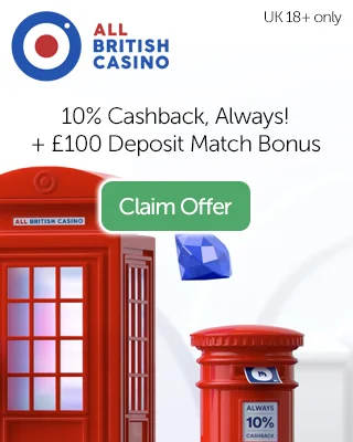 All British Casino: Get10% Cashback, Always, And £100 Free On Your First Deposit