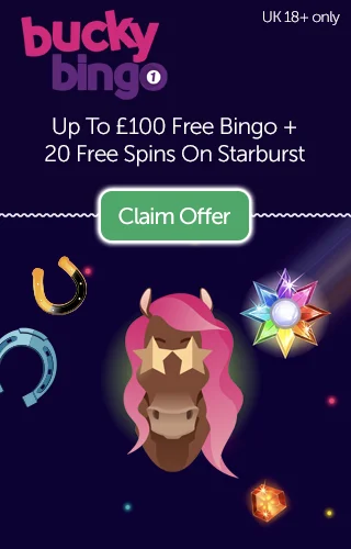 Bucky Bingo: Up To £100 Free And 20 Free Spins On Starburst, Deposit £10