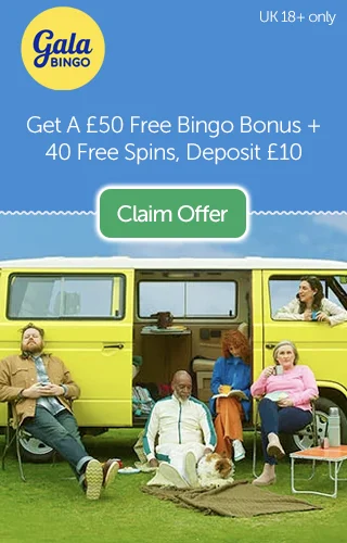 Gala Bingo: Get A £50 Bingo Bonus And 40 Free Spins When You Deposit £10