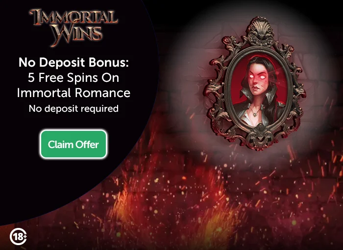 Immortal Wins No Deposit Bonus Offer: 5 Free Spins On Immortal Romance Slot