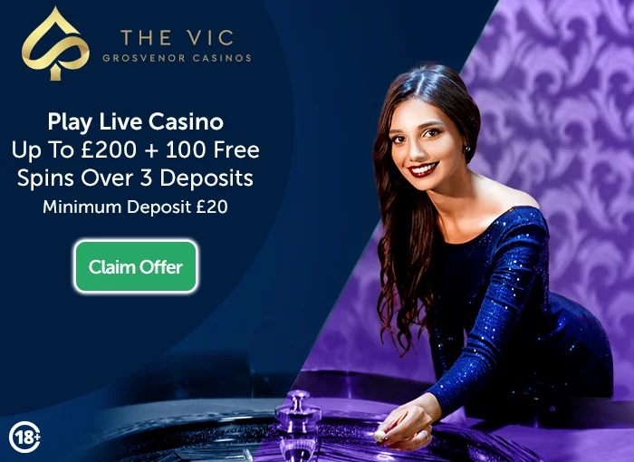 The Vic: Claim Up To £200 Free And 100 Free Spins On Various Slots Over 3 Deposits