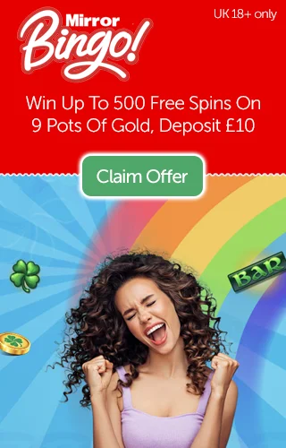 Mirror Bingo: Win Up To 500 Free Spins On 9 Pots of Gold Slot