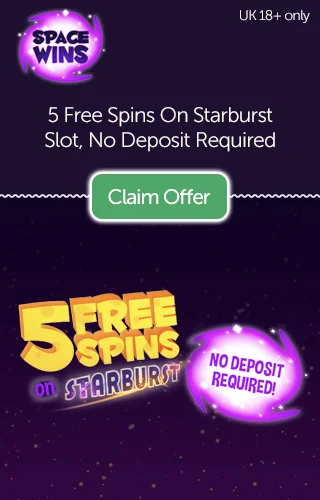 Space Wins: Get 5 No Deposit Free Spins On Starburst