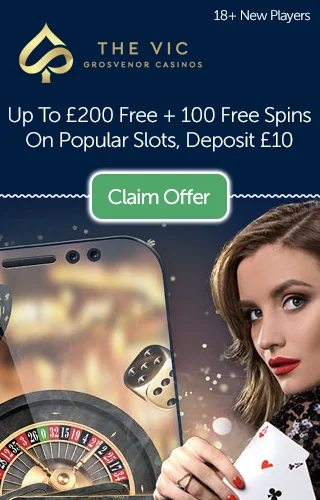 The Vic Casino: Up To £200 Free Bonus And 100 Free Spins On Various Popular Slots