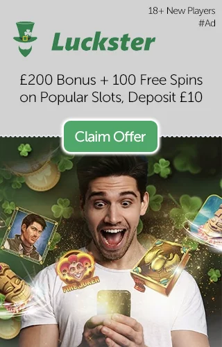 Luckster: £200 Free + 100 Free Spins On Popular Slots, Deposit £10