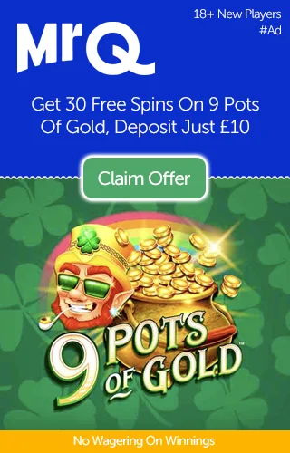 Mrq: 30 Free Spins On 9 Pots Of Gold, Deposit Just £10
