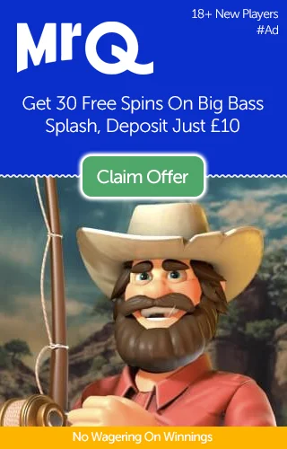 MrQ: 30 Free Spins On Big Bass Splash, Deposit £10