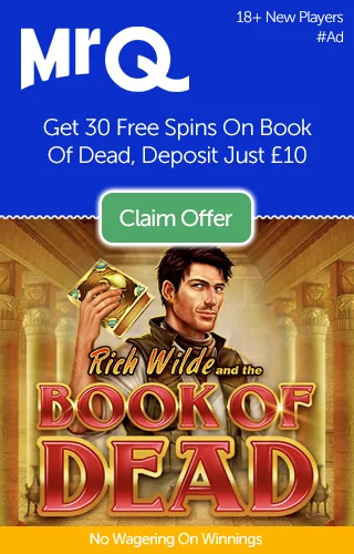 MrQ: 30 free spins on Book of Dead slot, deposit £10