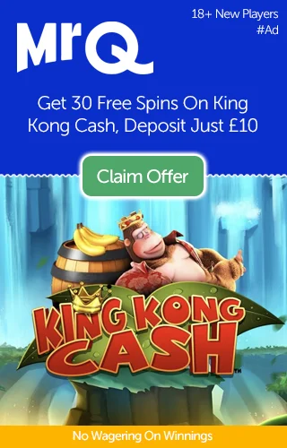 Mrq: 30 Free Spins On King Kong Cash, Deposit £10