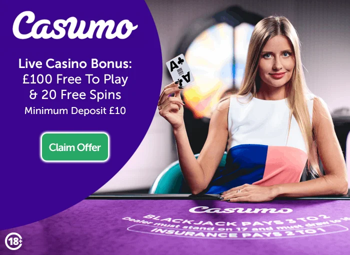 Casumo Live Casino: Get £100 Free, Play With Real Dealers And Other Players