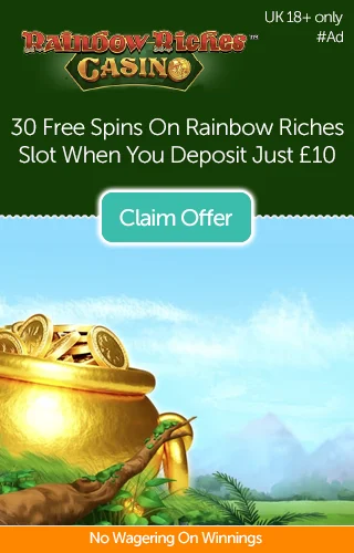 30 Free No Wagering Spins On Rainbow Riches Slot From Rainbow Riches Casino