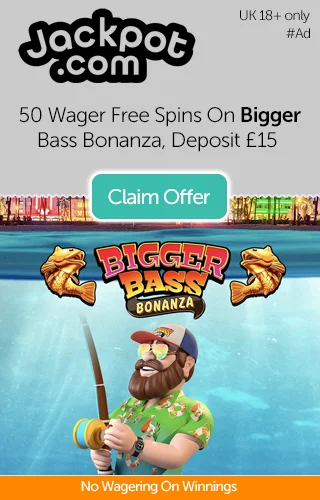 50 Wager Free Spins On Bigger Bass Bonanza Courtesy Of Jackpot.com