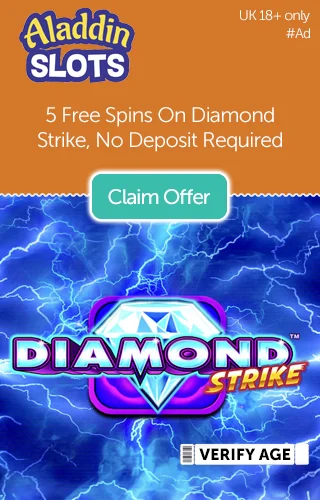 5 Free No Deposit Spins On Diamond Strike Slot + Mega Wheel Prizes