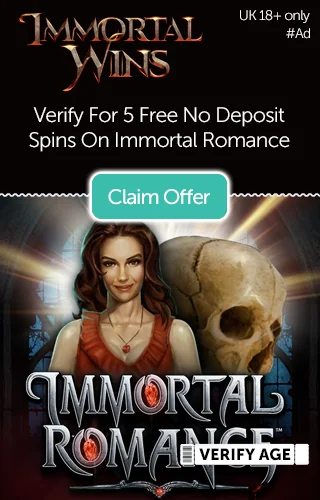 5 Free No Deposit Spins on Immortal Romance Slot When You Verify by Debit Card