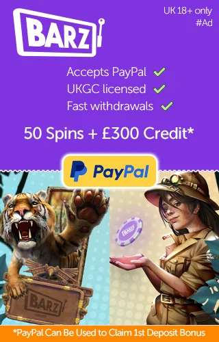 Barz Casino Accepts PayPal