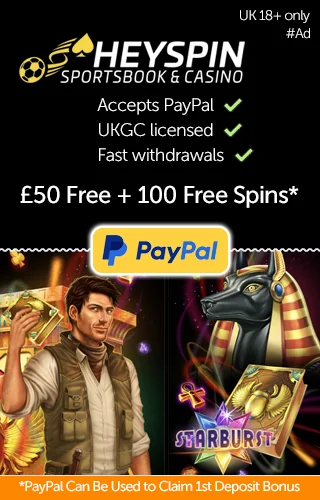 Superfast Deposits And Withdrawals At Heyspin Sportsbook And Casino And Paypal