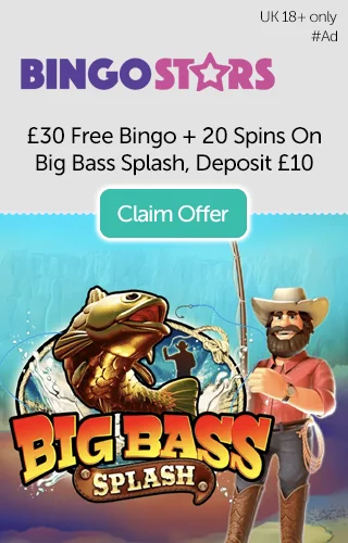 Grab £30 Free Bingo As Well As 20 Free Spins on Big Bass Splash Courtesy of Bingostars UK