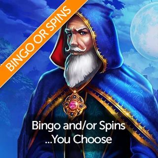 Free Bingo and/or 200 Free Spins on Blue Wizard