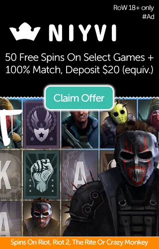 NIYVI Crypto Casino Offering 50 Free Spins When You Deposit $20 Equivalent in Crypto