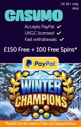 Casumo Accepts PayPal for Deposits and Withdrawals