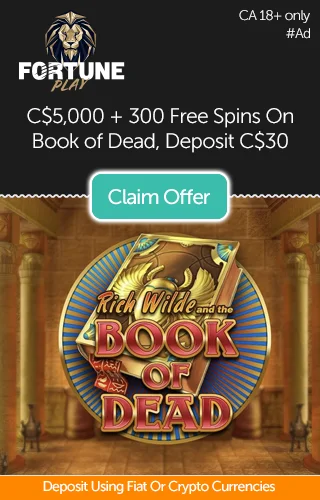 300 Free Spins on Book of Dead Slot +2 Others and up to C$5000 for New Canadian Players