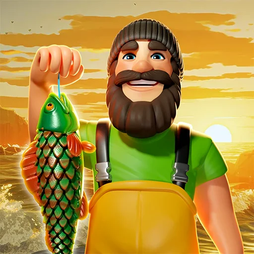 The Big Bass Floats My Boat Fisherman Character