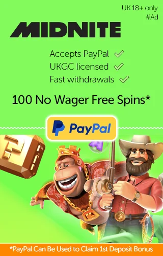 Big Bass Splash Fisherman With King Kong, The Paypal Logo Suggesting That Midnite Casino Accepts Paypal.