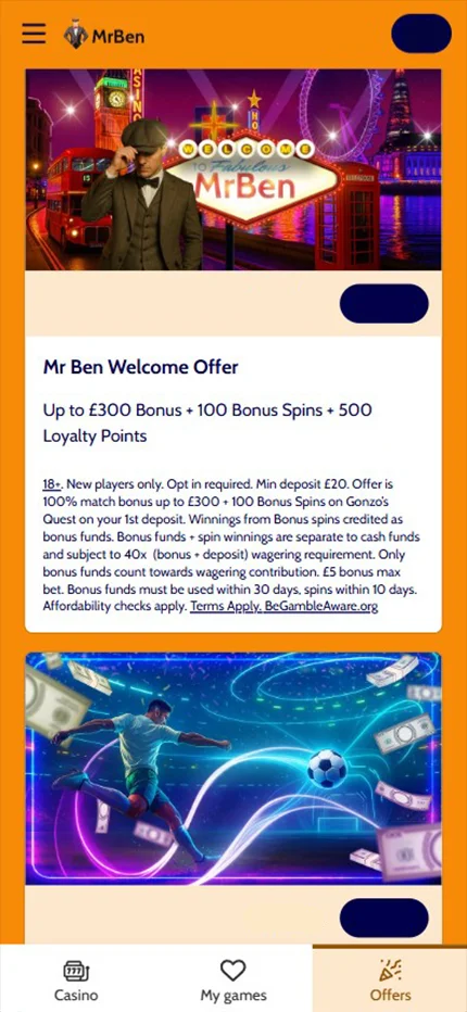 MrBen Casino welcome offer for new players MrBen Casino welcome offer for new players